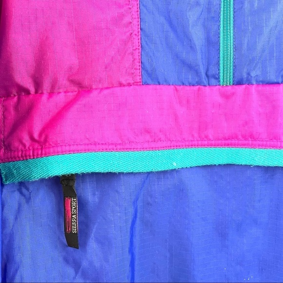 Sierra Sport Oversized Vintage 90's Color Blocked Windbreaker Pullover Sz S - Picture 6 of 10